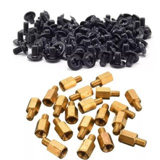 Kit 12x Parafusos M3x5mm + 12x Espaçadores Para Placa-Mãe + 12x Arruelas