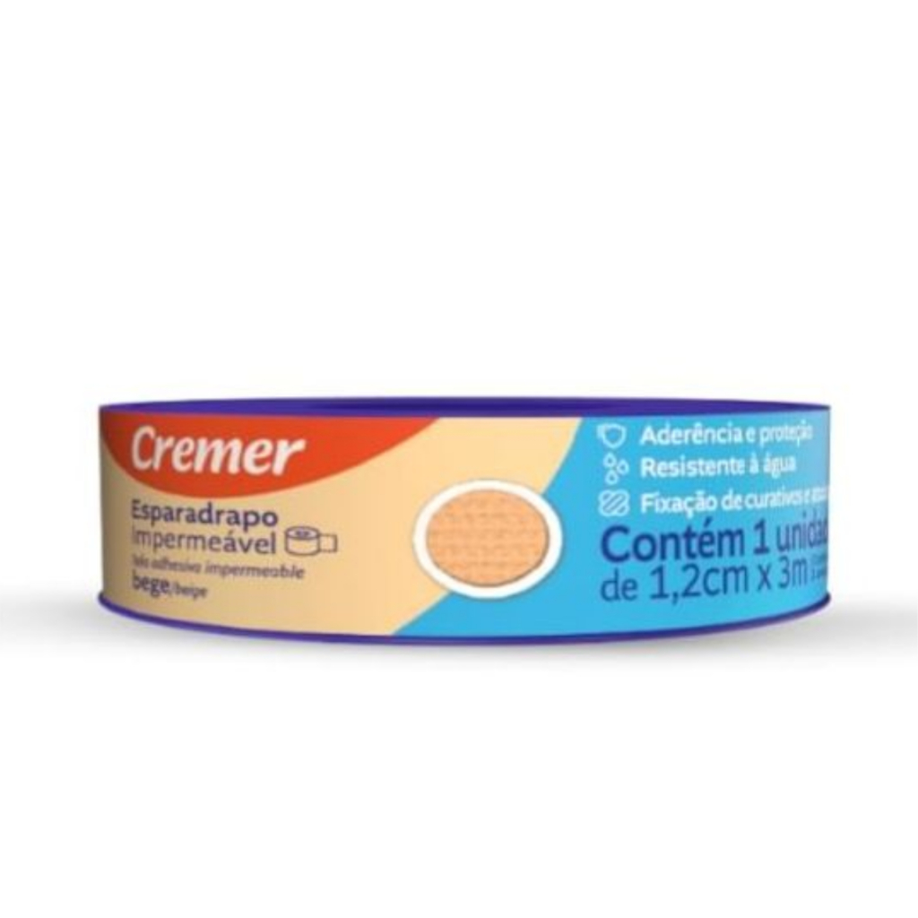 Curativo Esparadrapo Impermeável Bege 1,2cm X 3m Cremer em Oferta na Shopee