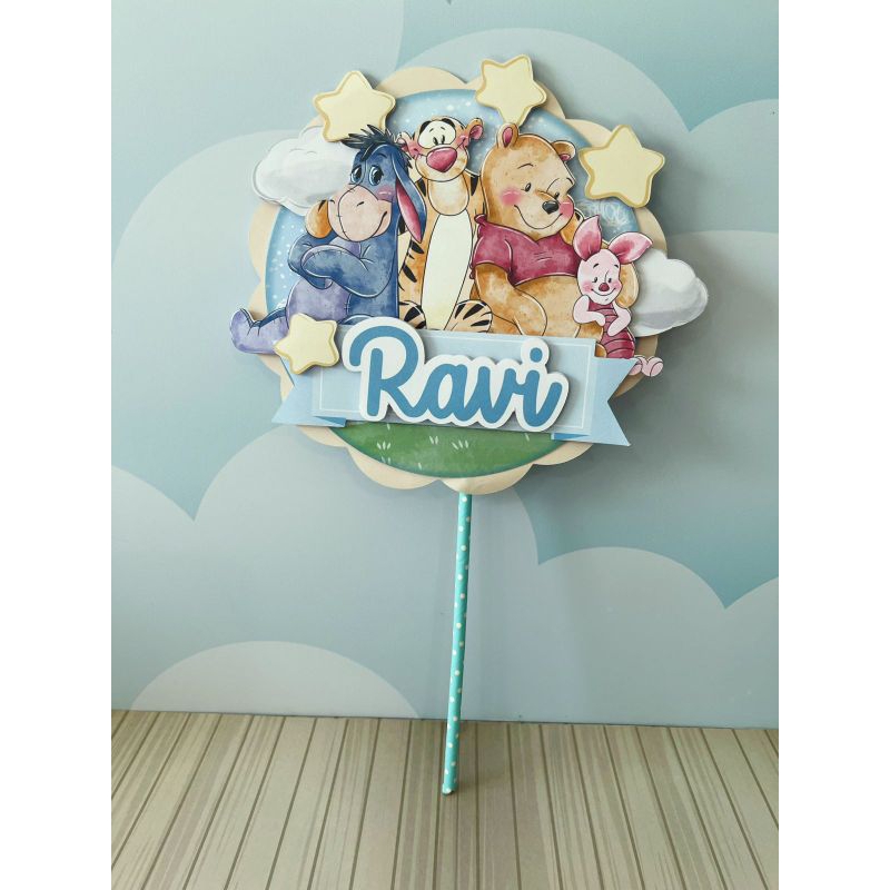 Topo de bolo personalizado Ursinho Pooh/Topper de bolo.