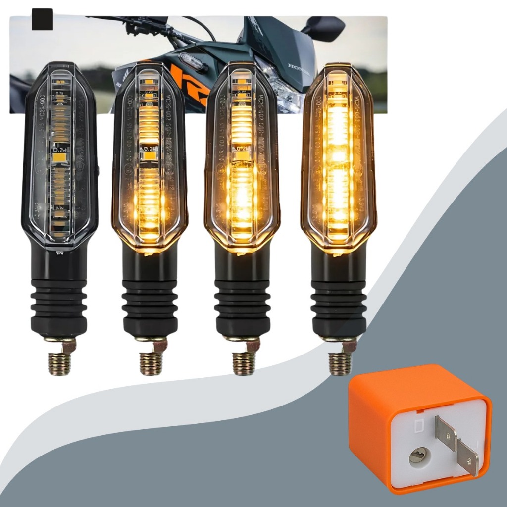 Kit 04 Piscas Moto Seta Led Sequencial Twister + RELE PISCA SETA LED 2 PINOS REGULAGEM DE VELOCIDADE em Oferta na Shopee