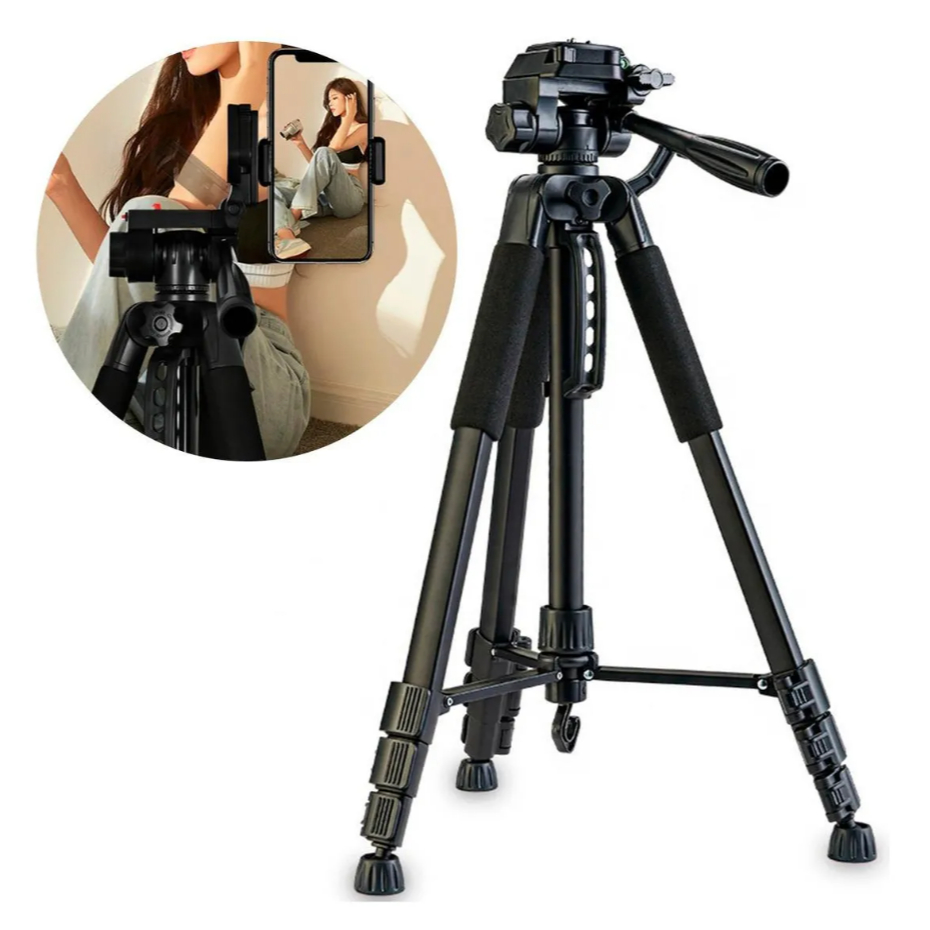 Tripé Câmera Celular Profissional 1,80 Mts + Suporte em Oferta na Shopee