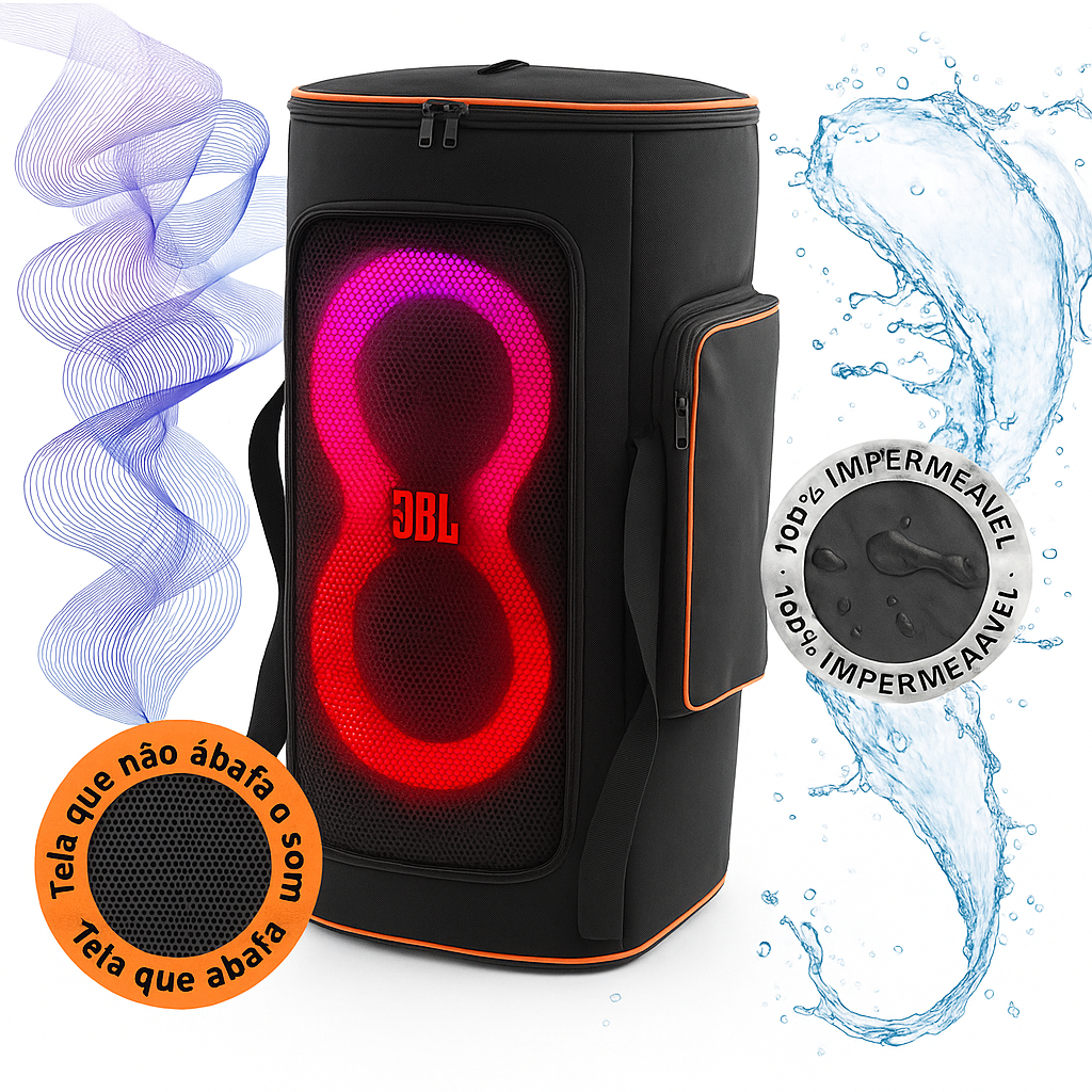 Case Bolsa Bag Para Jbl Partybox Club 120 e 100 Resistente Abertura Frontal Exclusiva