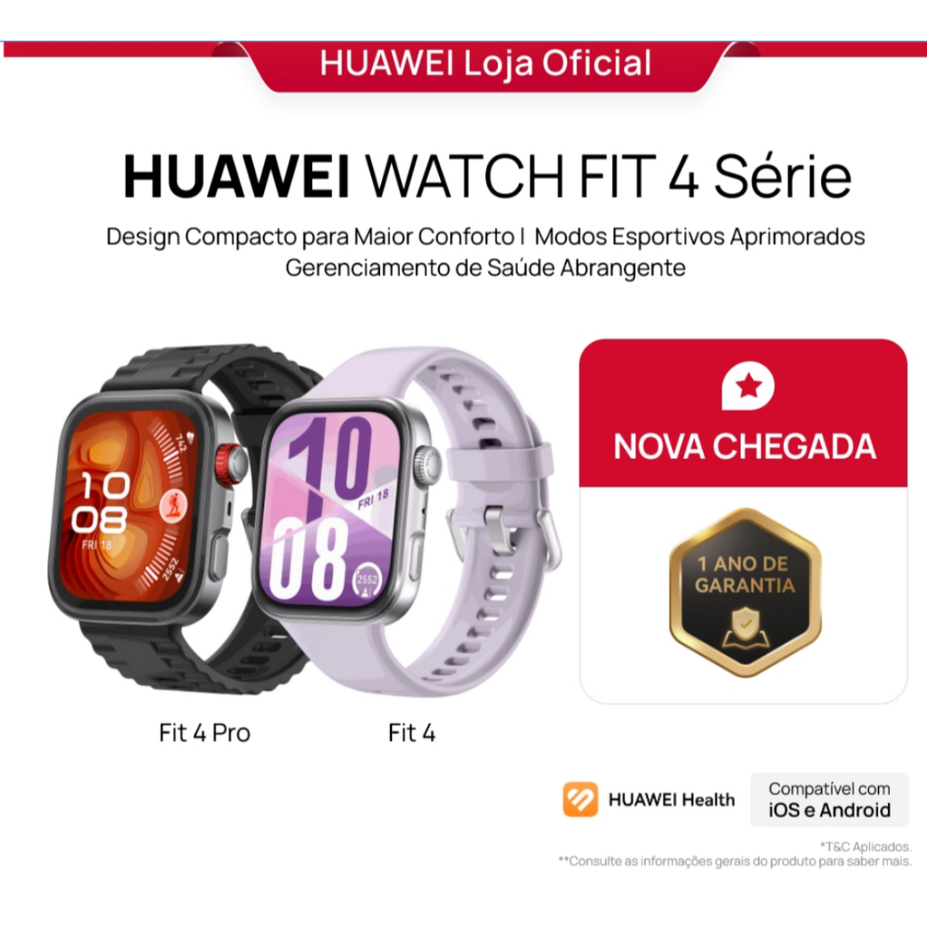 HUAWEI WATCH FIT 4 Séries | Relogio Smartchwatch | Modos Esportivos Aprimorados