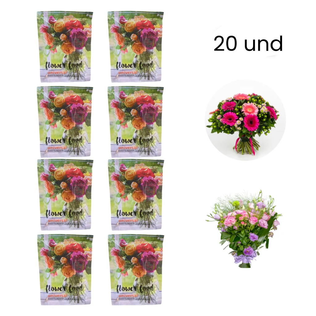 Kit 20 Und Conservante Para Flores Cortadas Arranjo De Flores