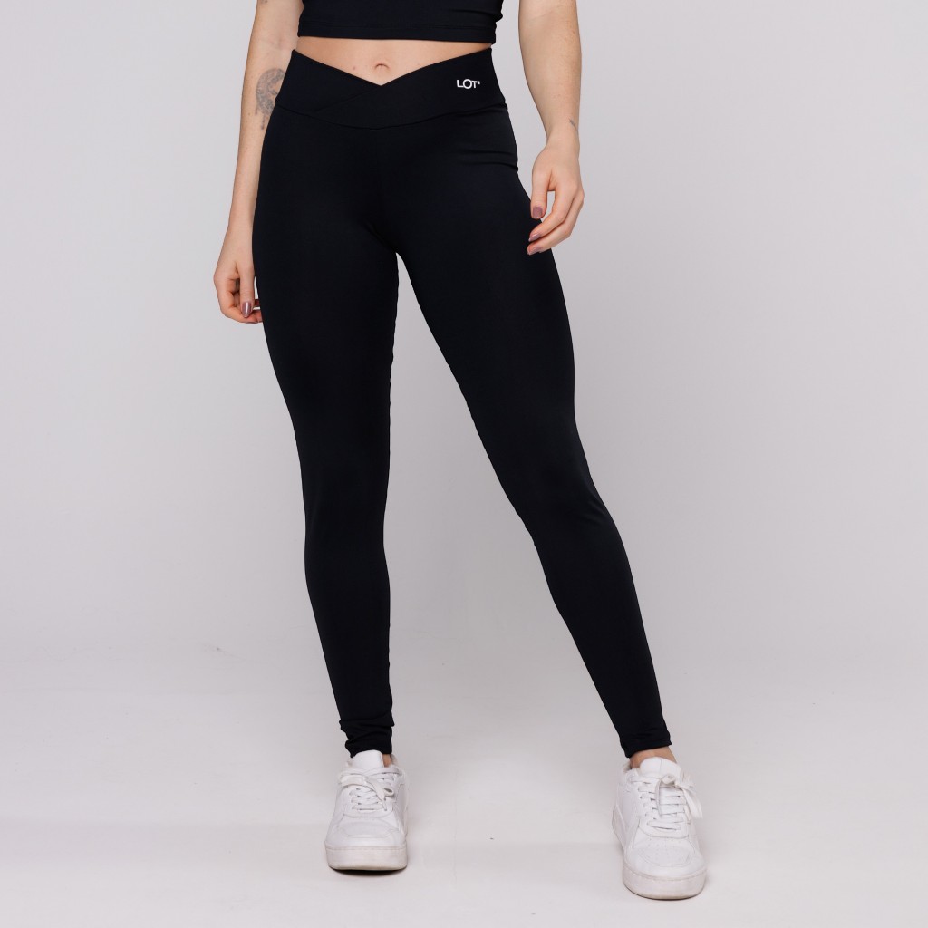 Calça Legging Cós Cruzado Suplex Poliamida Academia Feminina Coleção Pace Up