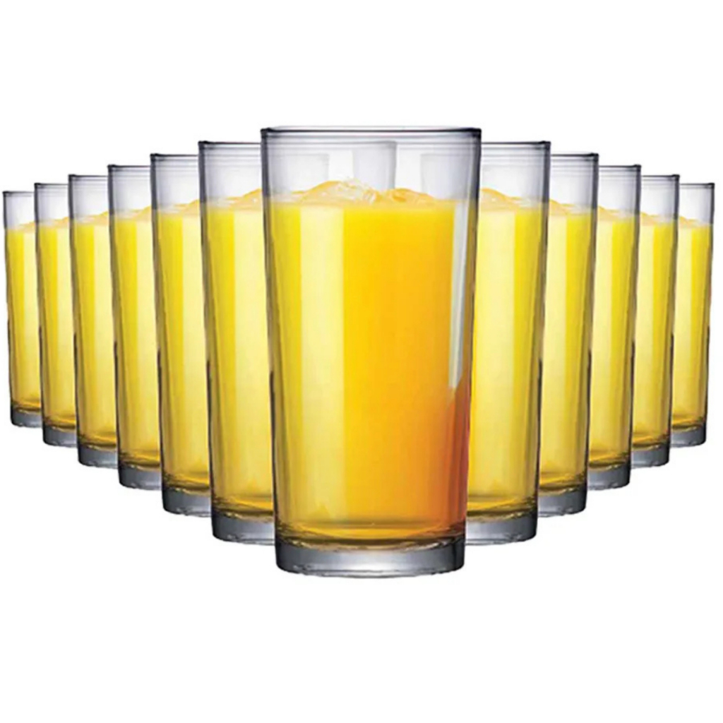 Copos Vidro Long Drink Jogo Kit 12 Ideal para Água, Suco, Refrigerante, Chopp, Drinks e Coquetéis