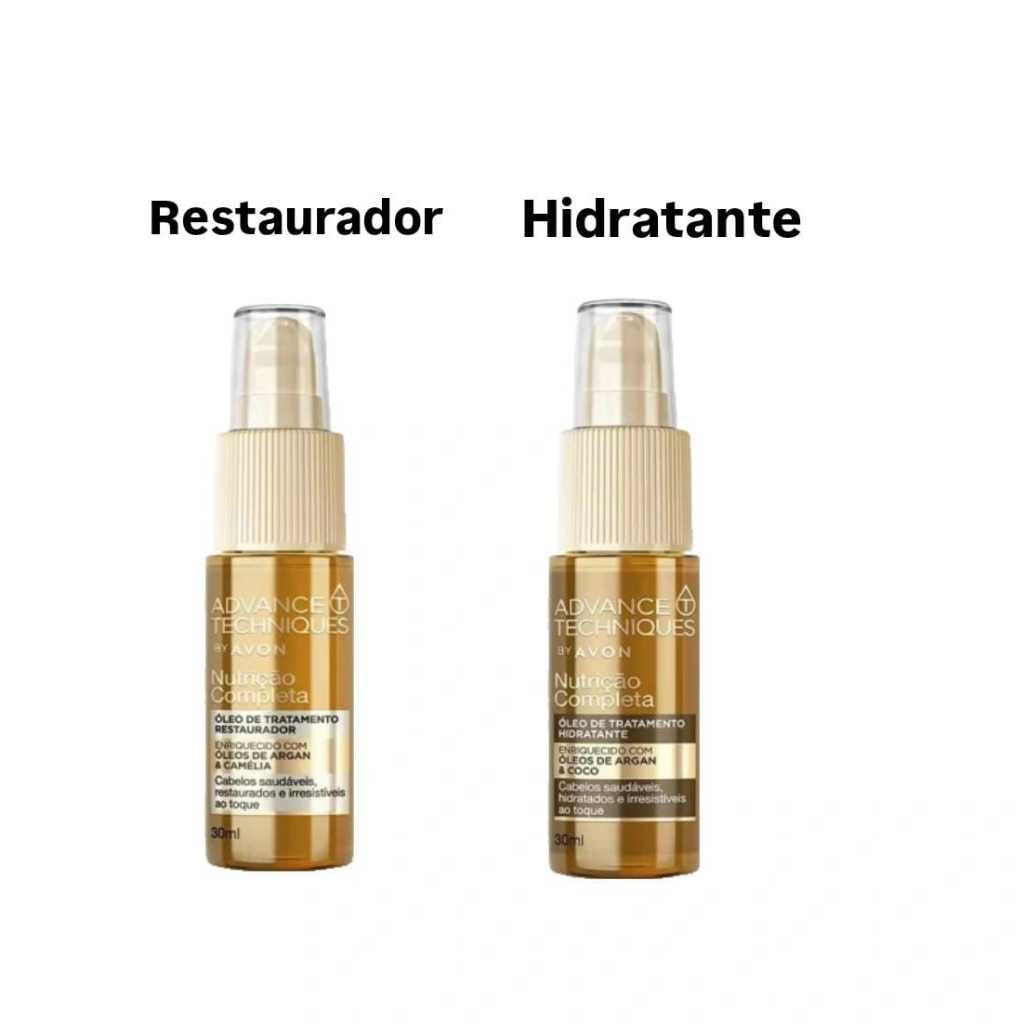 Óleo de Tratamento Nutrição Completa hidra Argan e Coco, Restaurador Argan + Camélia - Advance Techniques -  30ml - Avon