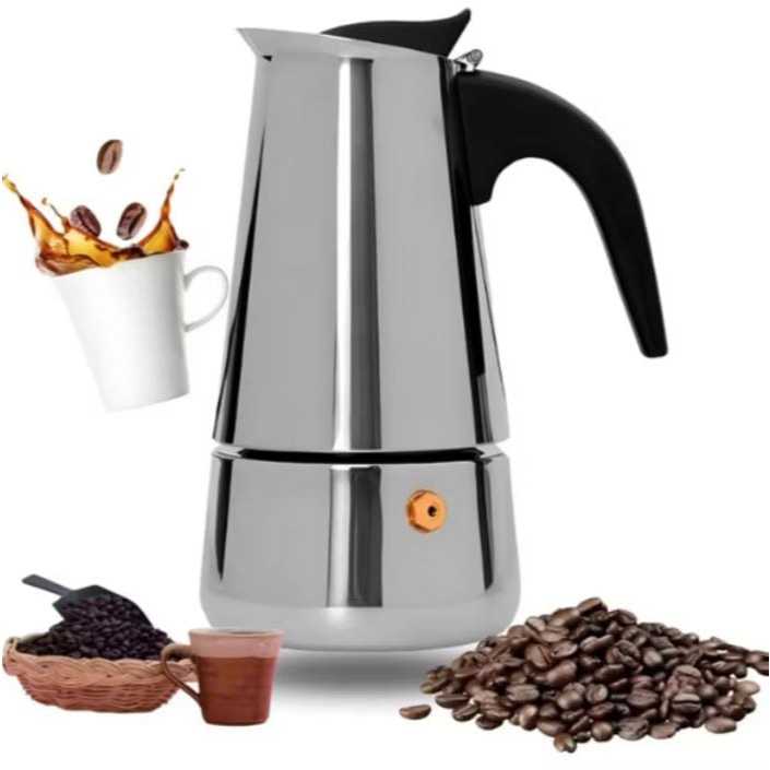 Imagem Cafeteira Italiana Luxo Cafés Expresso 4 6 e 9 Xícaras Aço Inox Envio Já!