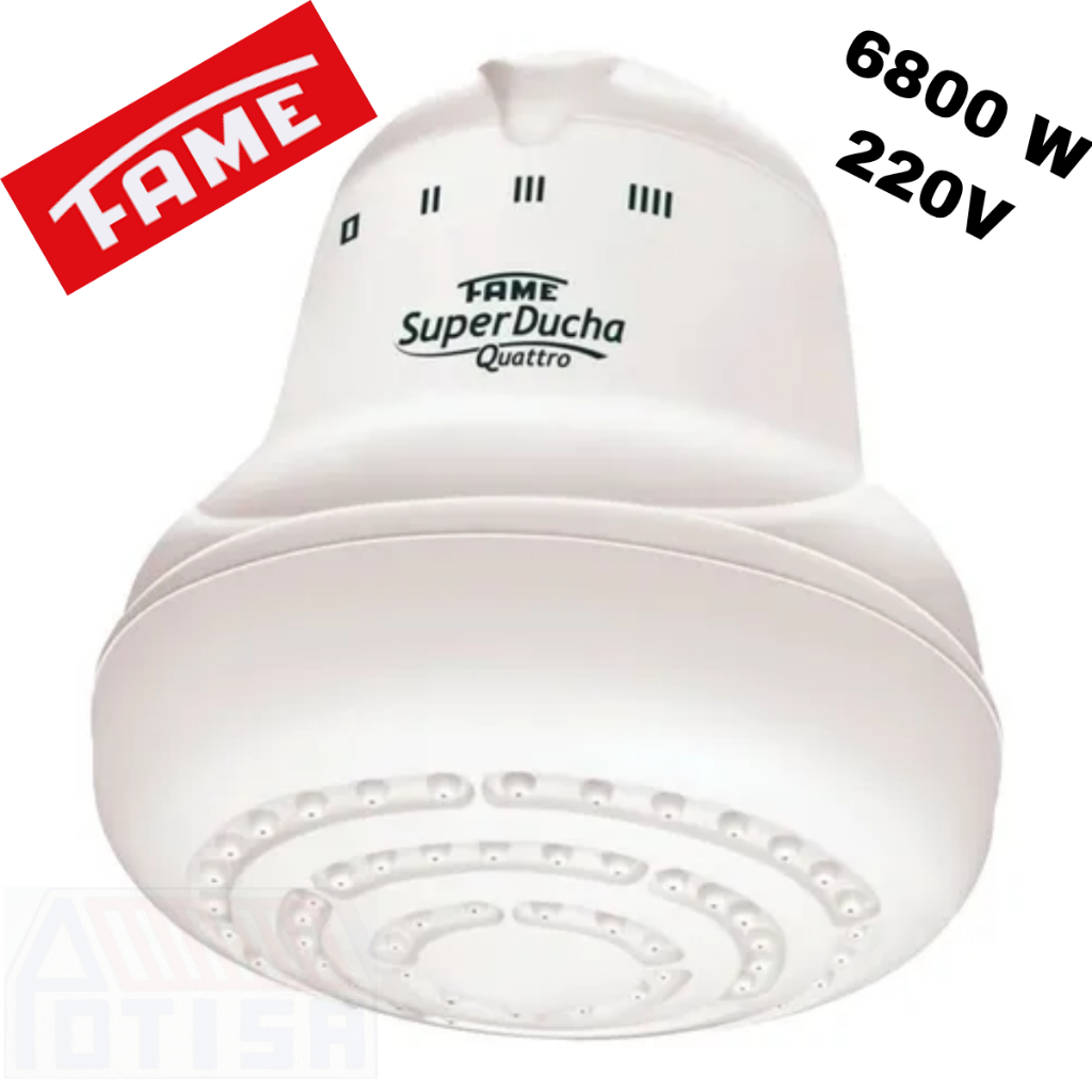 Chuveiro Elétrico Super Ducha Fame 6800w 220v Banho Quente - Original  - Quatro Temperaturas
