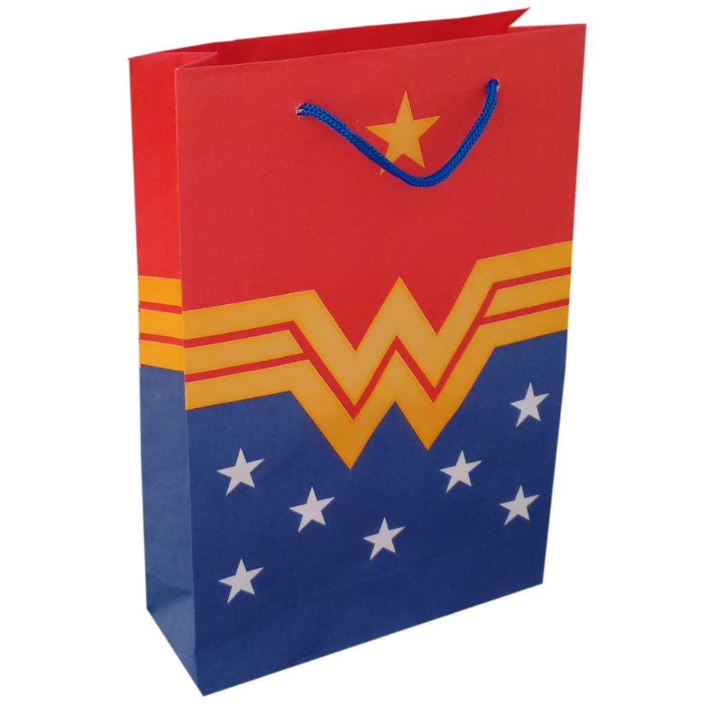 Sacolas De Papel Mulher Maravilha 25x17x6cm 60u a 100u Para Lembrancinha De Aniversário Surpresa Presente Bolsa Festa em Oferta na Shopee
