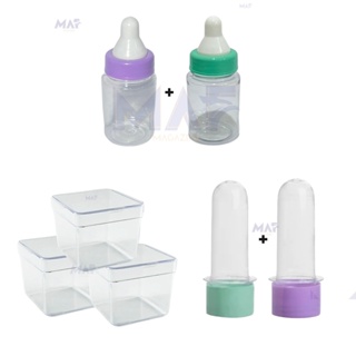 Kit C/ 30 Itens - 10 Mini Tubete 10 Mini Mamadeira 10 Caixinha 5x5 Chá de Bebe Chá Revelação em Oferta na Shopee