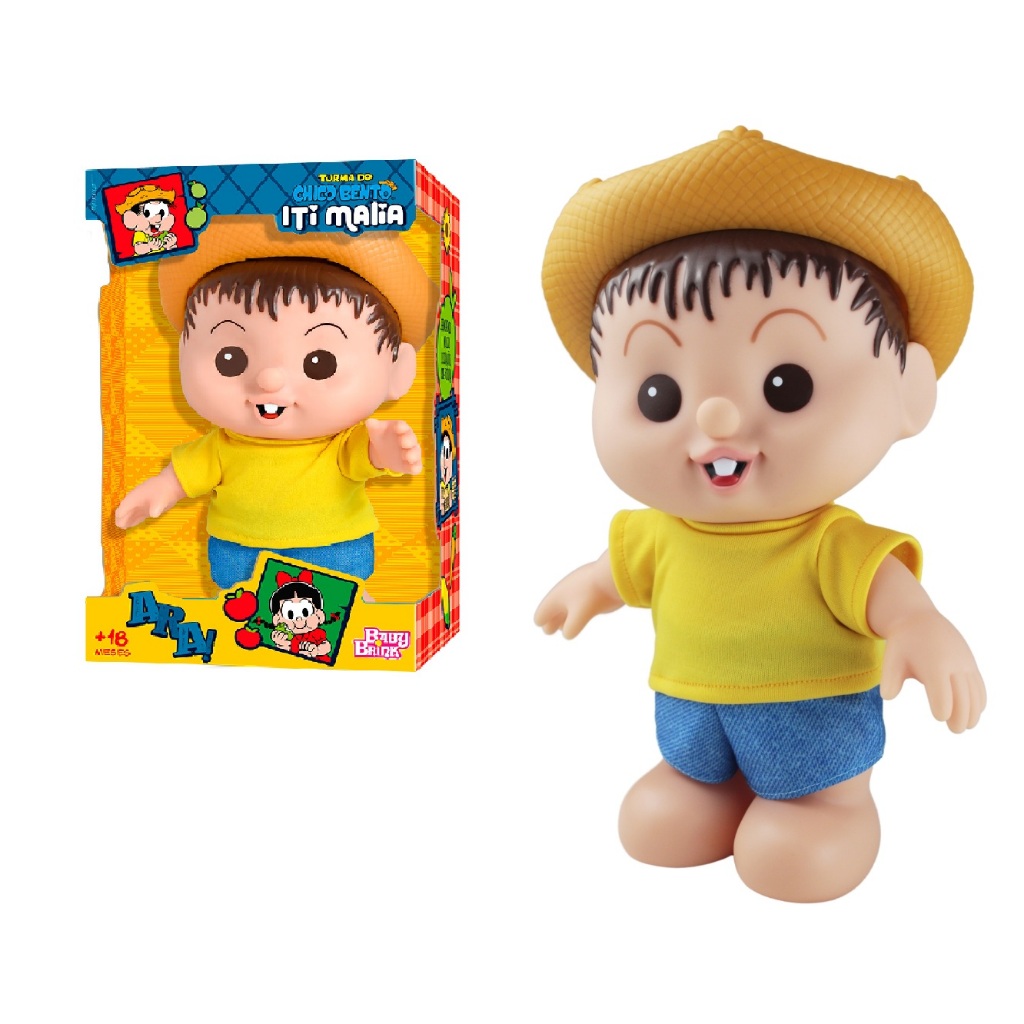 Boneco Iti Malia Chico Bento Turma da Mônica 24cm - Novabrink 1016 em Oferta na Shopee