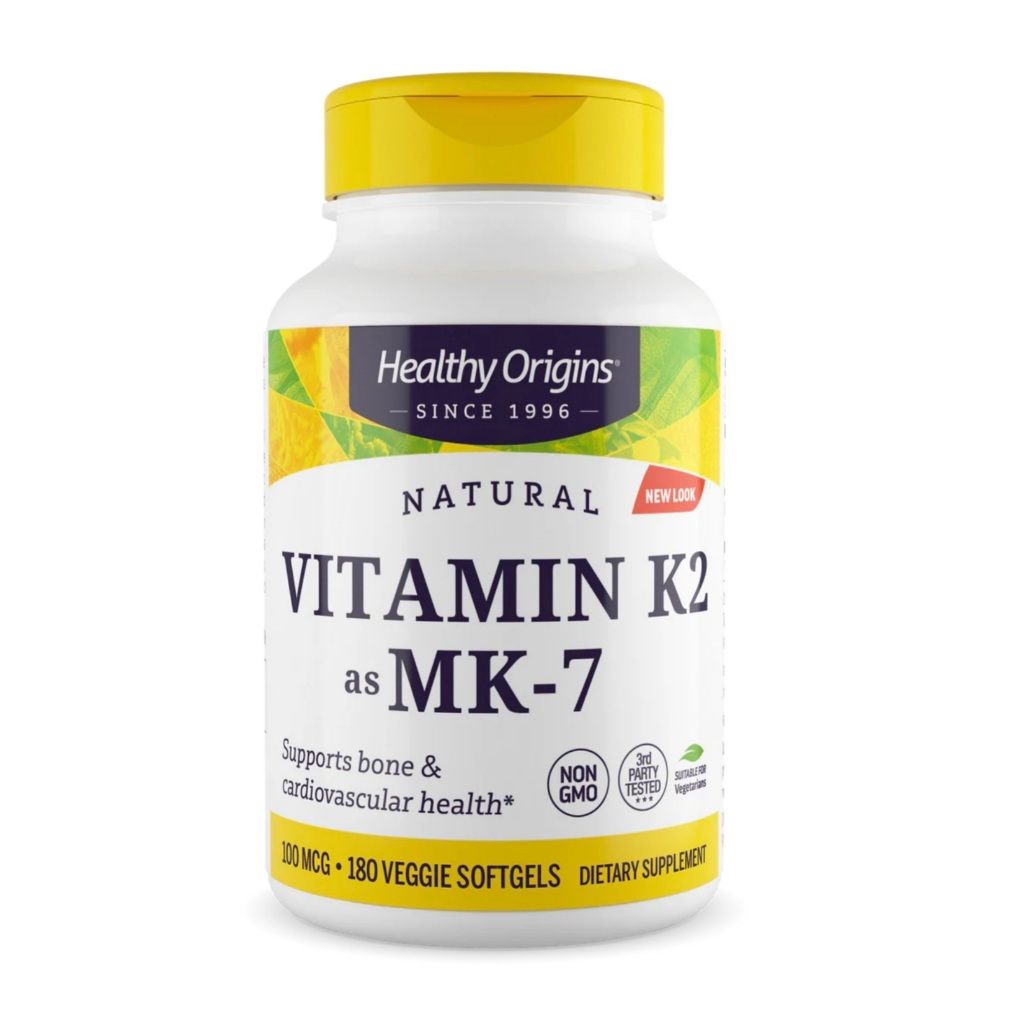 Vitamina K2 (da Natto) como MK-7 Menaquinona 7, 180 softgels, Healthy Origins