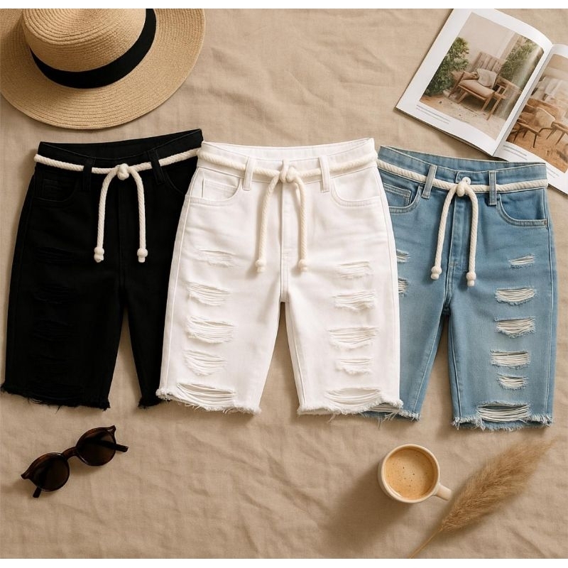 Kit 3 Bermuda Masculina jeans Slim Premium Mega Promoção em Oferta na Shopee