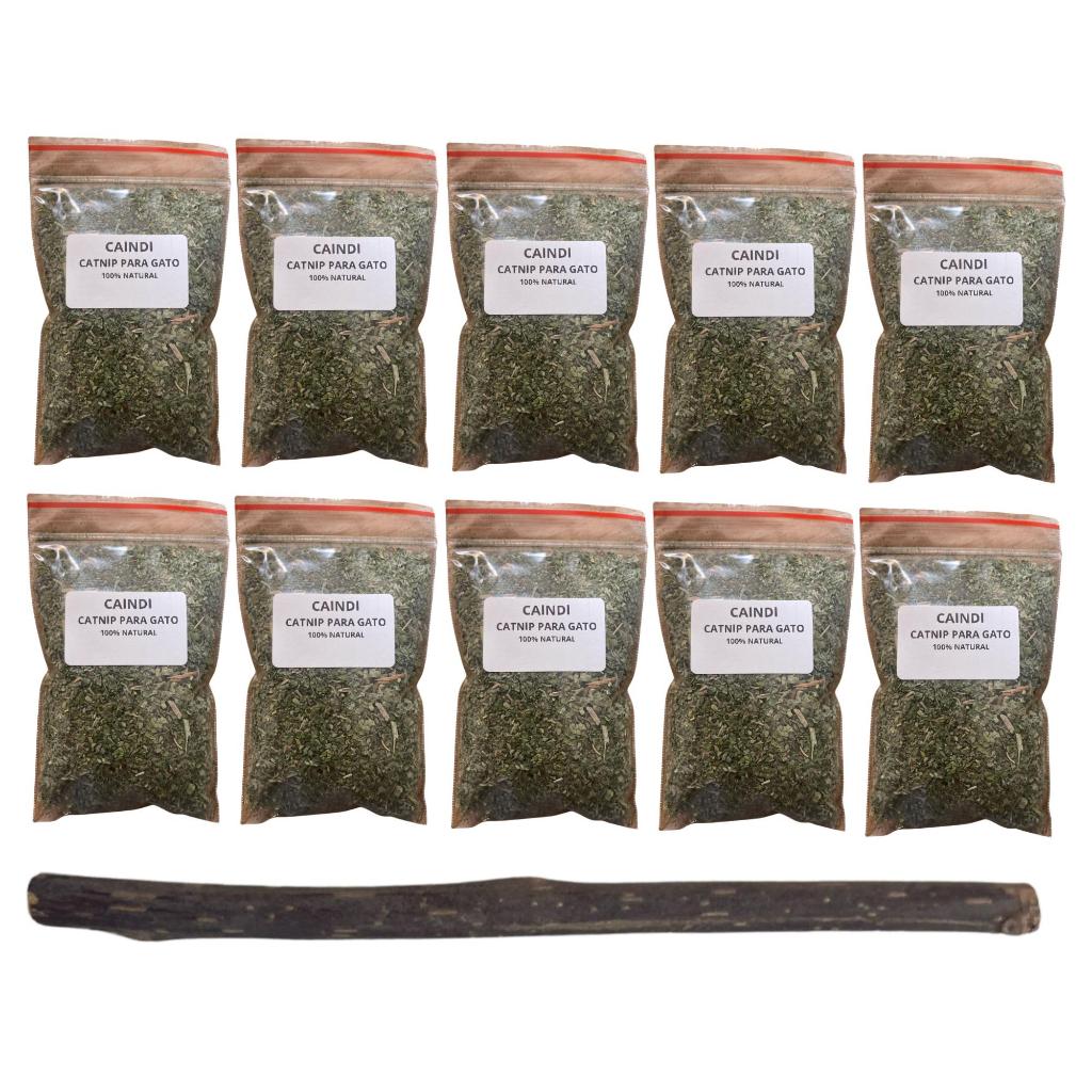 Até 10 Pacotinhos Catnip Premium Caindi + Matatabi Orgânico Natural Alta Eficácia Rende Muito