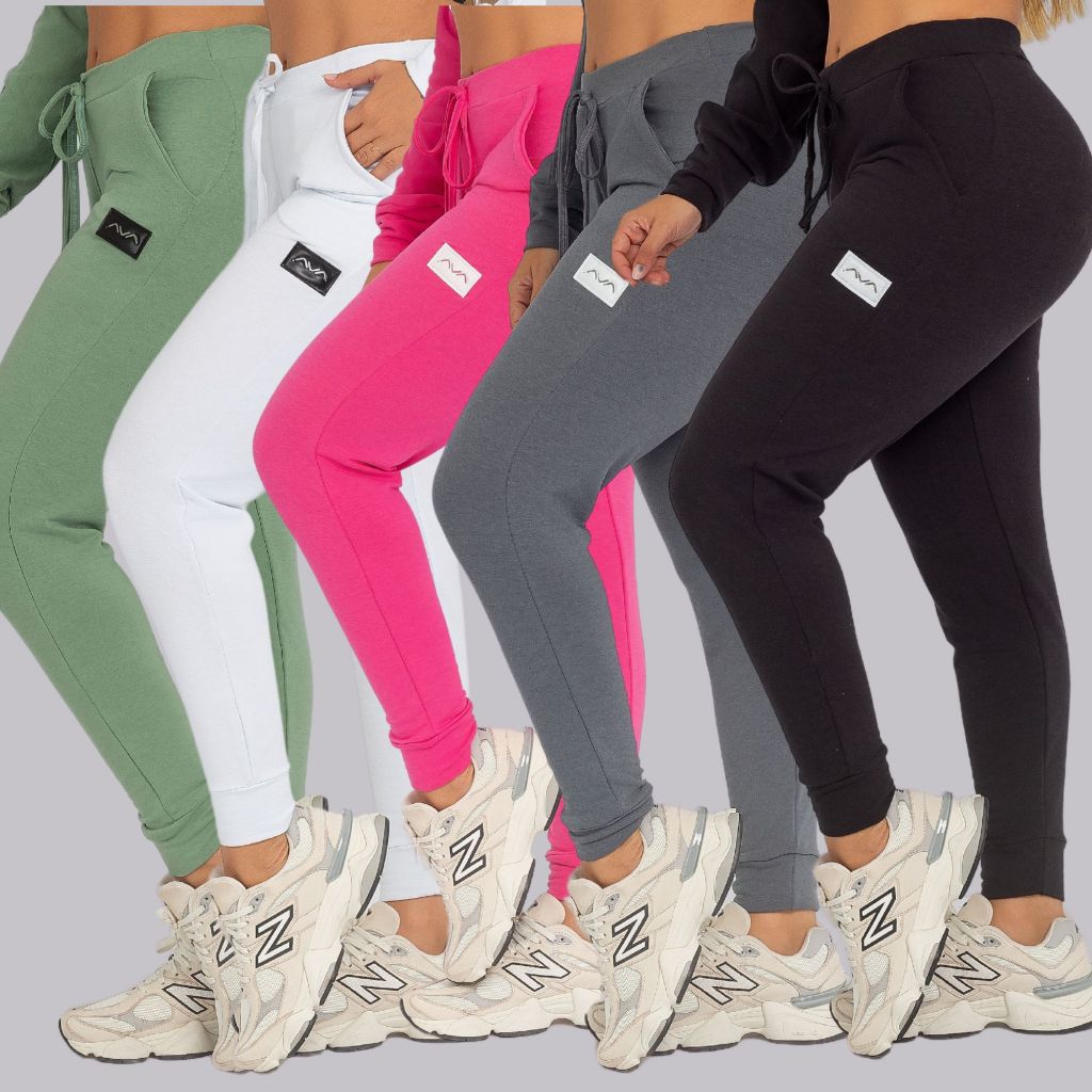 Calça Jogger Feminina Moletom Inverno Comfy Moletinho AVA Fitness em Oferta na Shopee