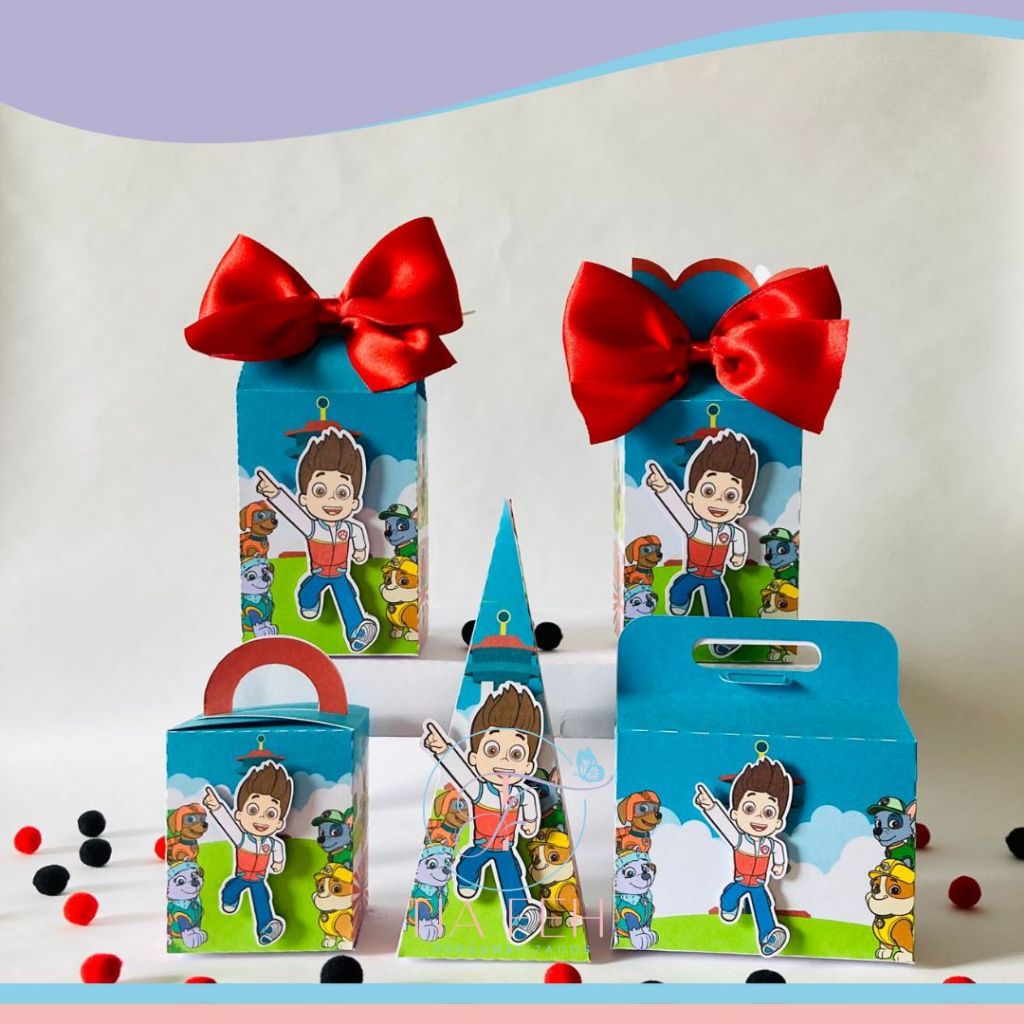 SEMI-MONTADO Kit Festa 30 Lembrancinhas Personalizada Patrulha Canina -Caixinhas Personalizadas -Papelaria Personalizada