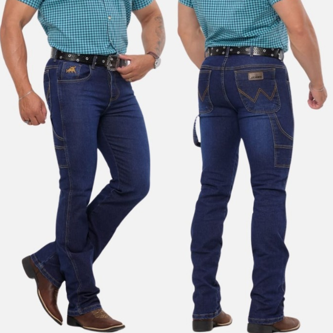Calça MASCULINA CARPINTEIRA Country Rodeio Jeans Grosso Texana Montaria Com Lycra