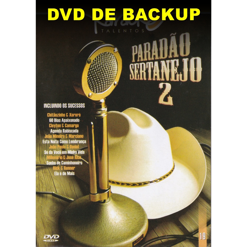 DVD de backup Karaokê talentos - Paradão sertanejo 2 (2009)