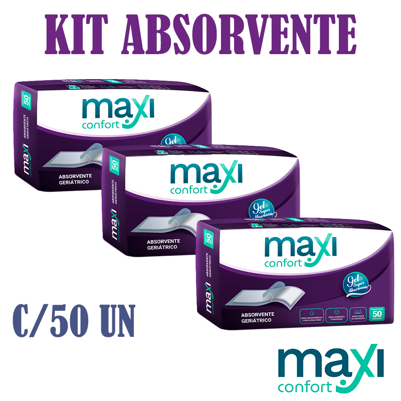 Kit 1-5 Absorvente Geriátrico Maxi Confort C/50 Un Direto Da Fabrica