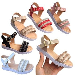 Sandália Infantil Feminina detalhe de Strass e Trança em Oferta na Shopee