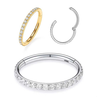 Piercing Argola Clik Titânio PVD Zircônia Cravejada Septril, Rook Conch, Nariz Cultura do Marina Piercing Argola Premium em Oferta na Shopee