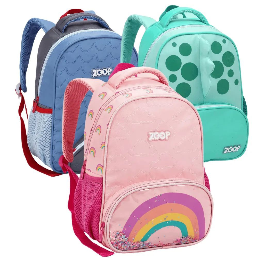Mochila Escolar I Antil Dinossauro Tubarão Arco-íris Seanite Melhor