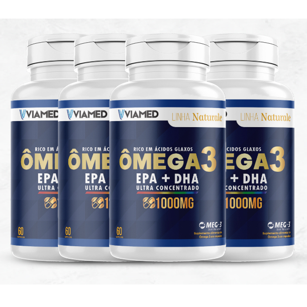 Leve Mais, Pague Menos | 4 unidades de Ômega 3 60 Cápsulas 1000mg