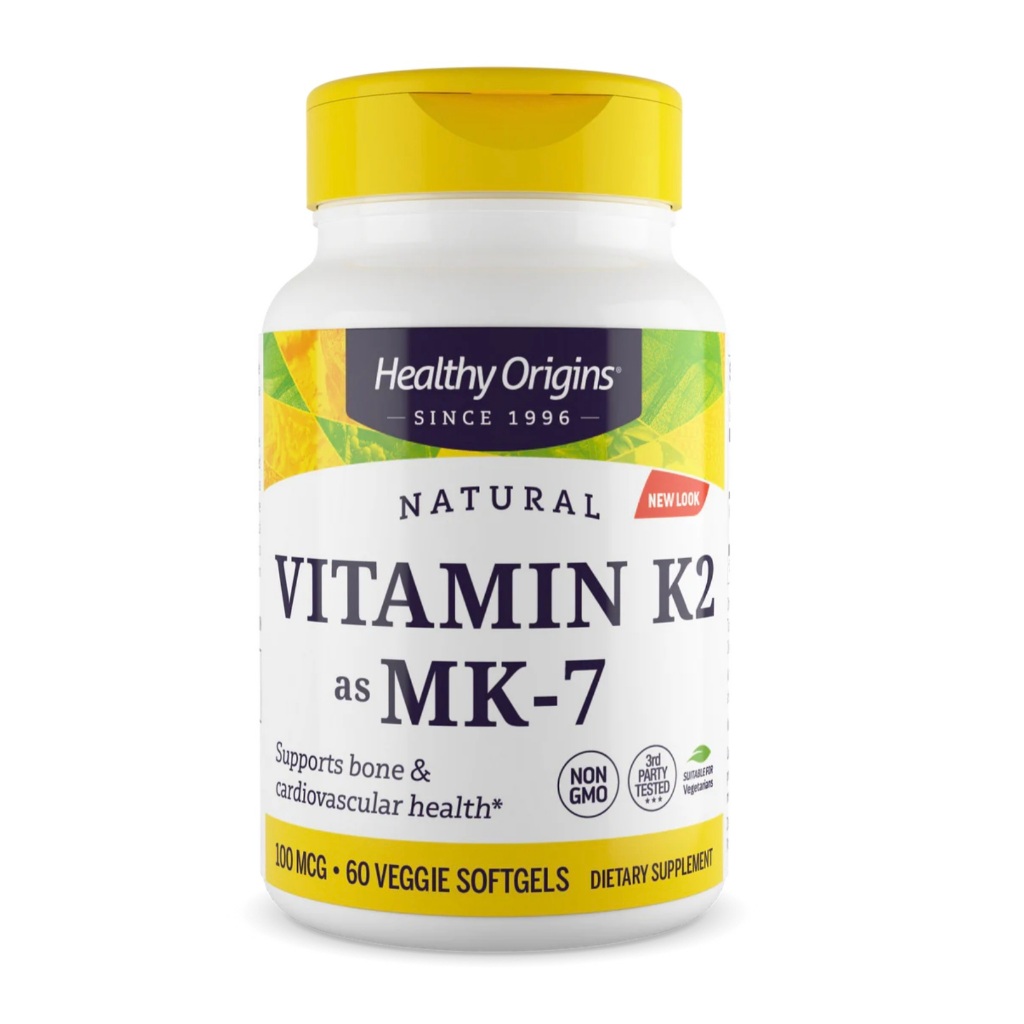 Vitamina K2 (da Natto) como MK-7 Menaquinona 7, 60 softgels, Healthy Origins
