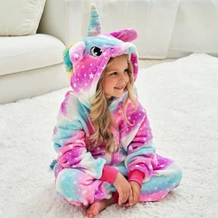 Pijama de Unicórnio Rosa Infantil de Menina