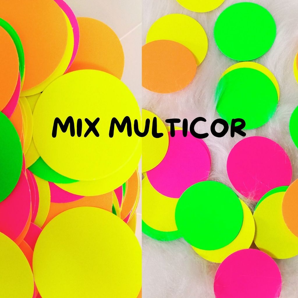 KIT 100 CÍRCULO NEON 5 CM - BRILHA NA LUZ NEGRA - ENVIO IMEDIATO! IDEAL PARA DECORAÇÃO DE FESTA NEON