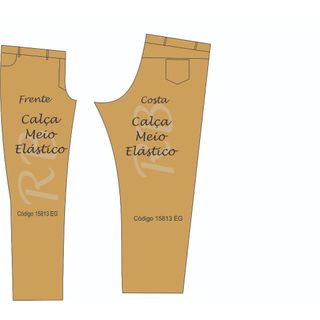 Moldes de Calças, modelagem de calça operacional  cós na frente e elástico na Costa (meia elastico) em papel Kraft 80 gr