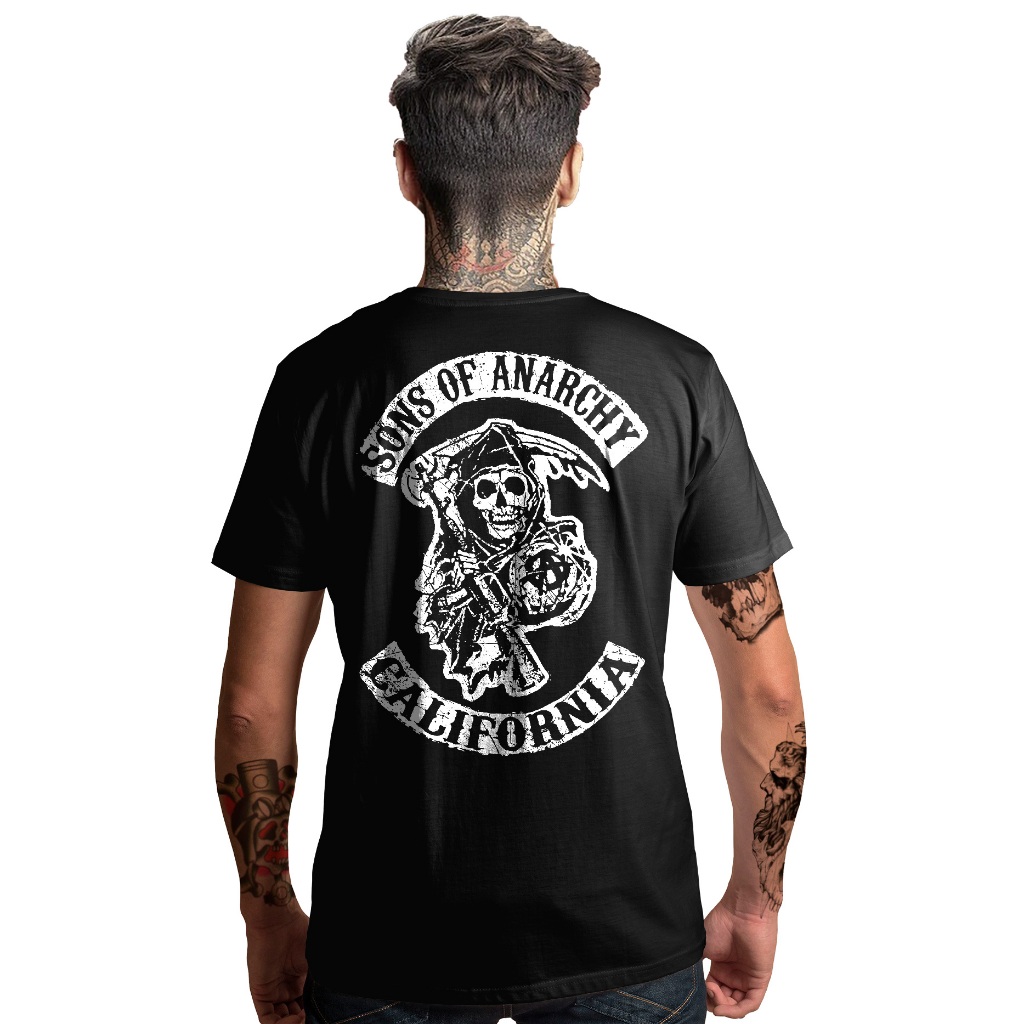 Camiseta Sons Of Anarchy Caveira Moto Rock Samcro Harley Soa Caveira Seriado