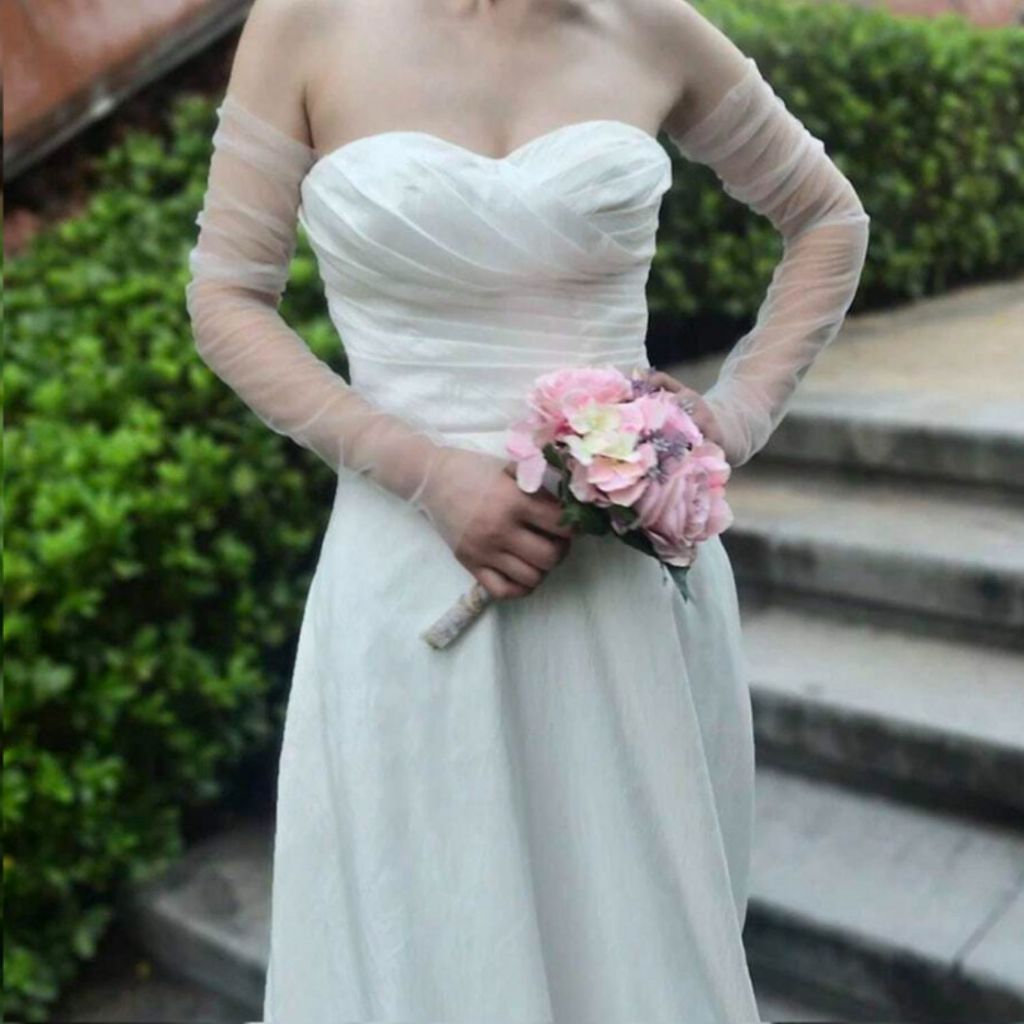 Luva Para Noiva Lisa Longa Casamento Fantasia Tulê L15