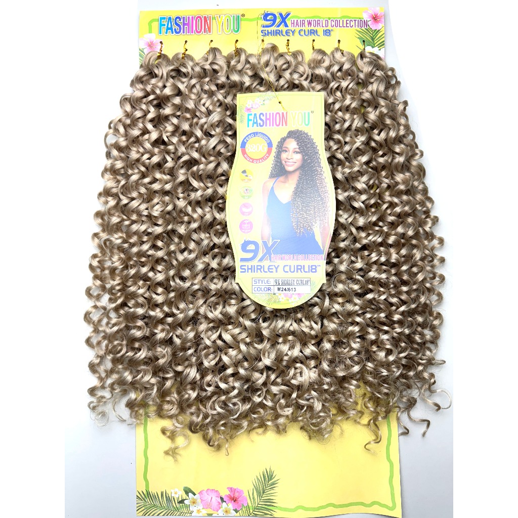 Cabelo Orgânico Cacheado Crochet SHIRLEY CURL 18 inch Cabelo Solto 70cm 320g 9X Pacotão Braid Hair