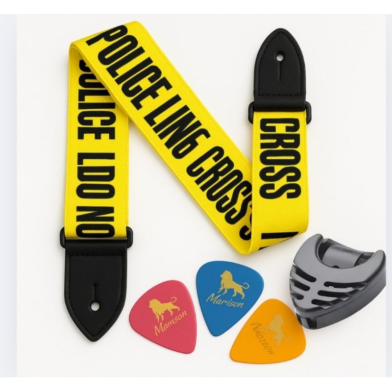 Correia para guitarra ou violão com acessórios em Oferta na Shopee