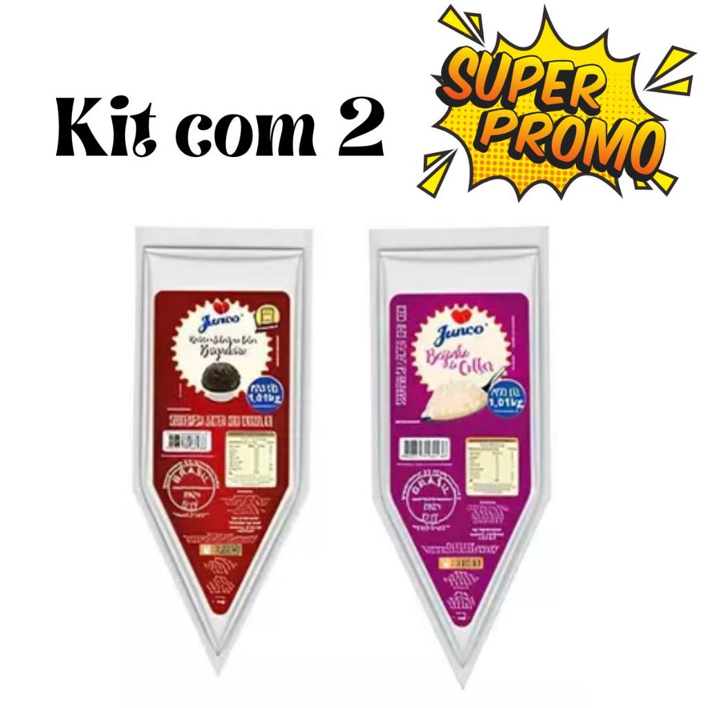 Kit com 2 Bisnagas 1,01kg de Brigadeiro Beijinho ou Doce de Leite - Junco em Oferta na Shopee