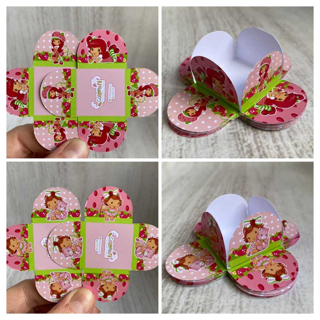 Forminhas de doce Personalizadas Moranguinho / Rosa/ Baby /Chá de bebê 4 Pétalas Festa, Aniversário/Lembrancinhas