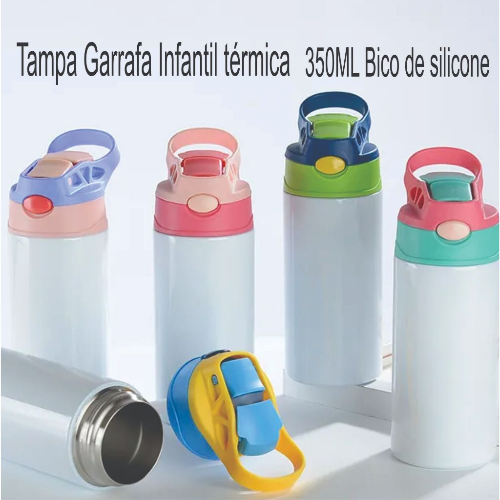 Tampa Infantil para Garrafa Térmica 350ml com Bico de Silicone Retrátil em Oferta na Shopee