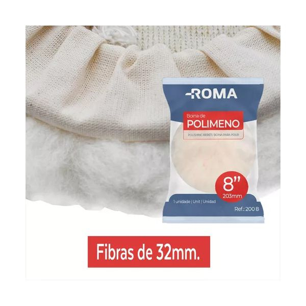 Detalhes do Boina De Lã Para Polimento 8Pol. Para Politriz Furadeira Esmerilhadeira Profissional Automotivo