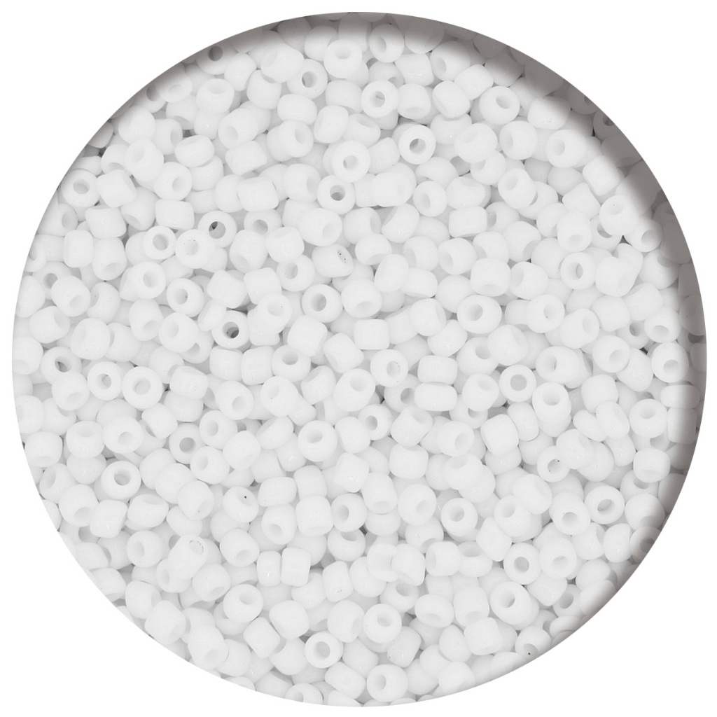 Miçanga Branca para Guia Umbanda e Candomblé 11/0 [1.5x3.0mm] em Oferta na Shopee