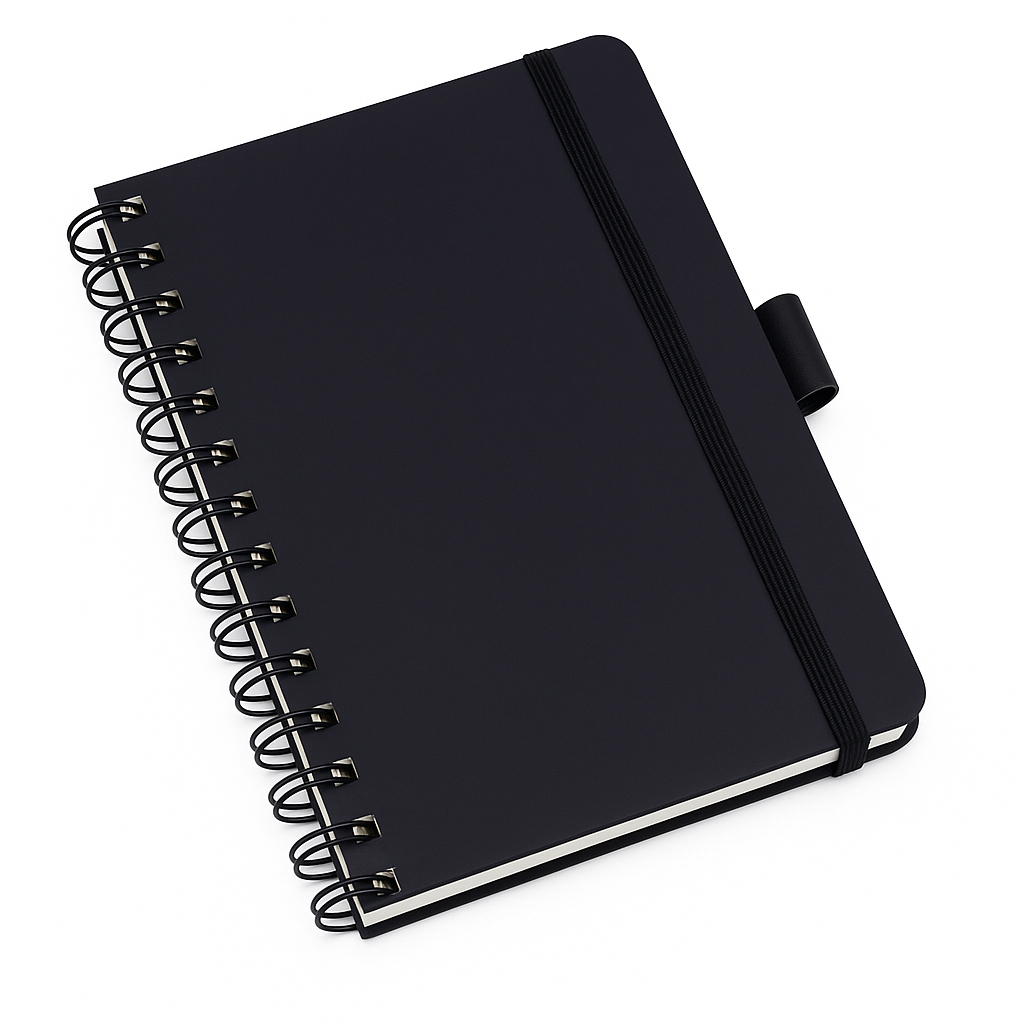 Caderneta Moleskine Grande Preto Wire-o Com Suporte Caneta Capa Dura Universitária Estudante