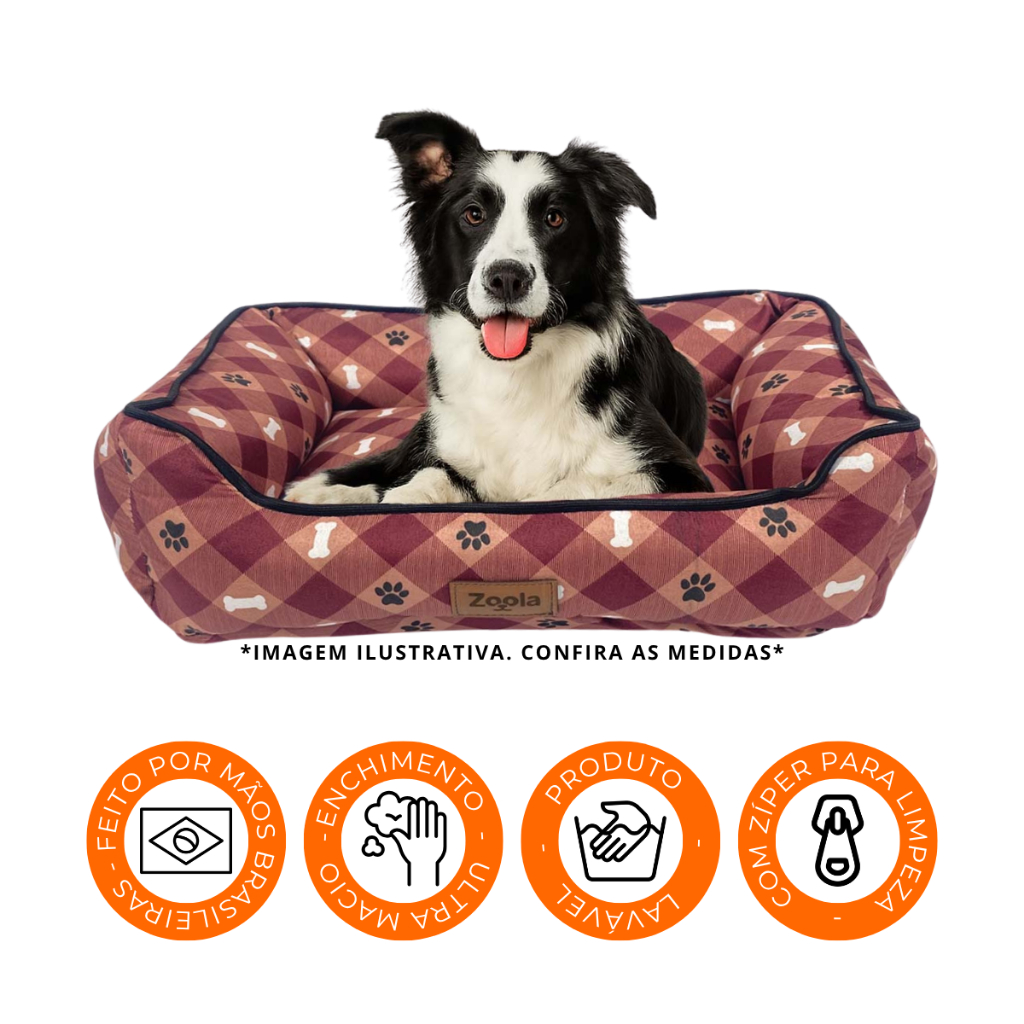 Caminha Zoola Pet Cachorro Grande 75x60cm Cama Pet Casinha Lavável Diversos Modelos em