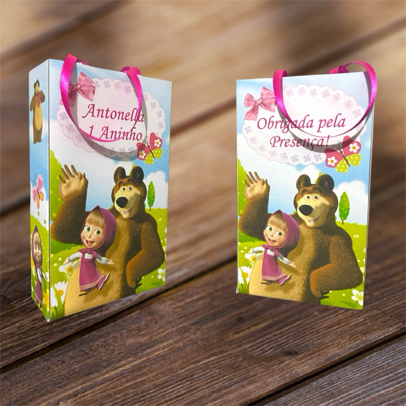 Sacolinha personalizada Marsha e o Urso