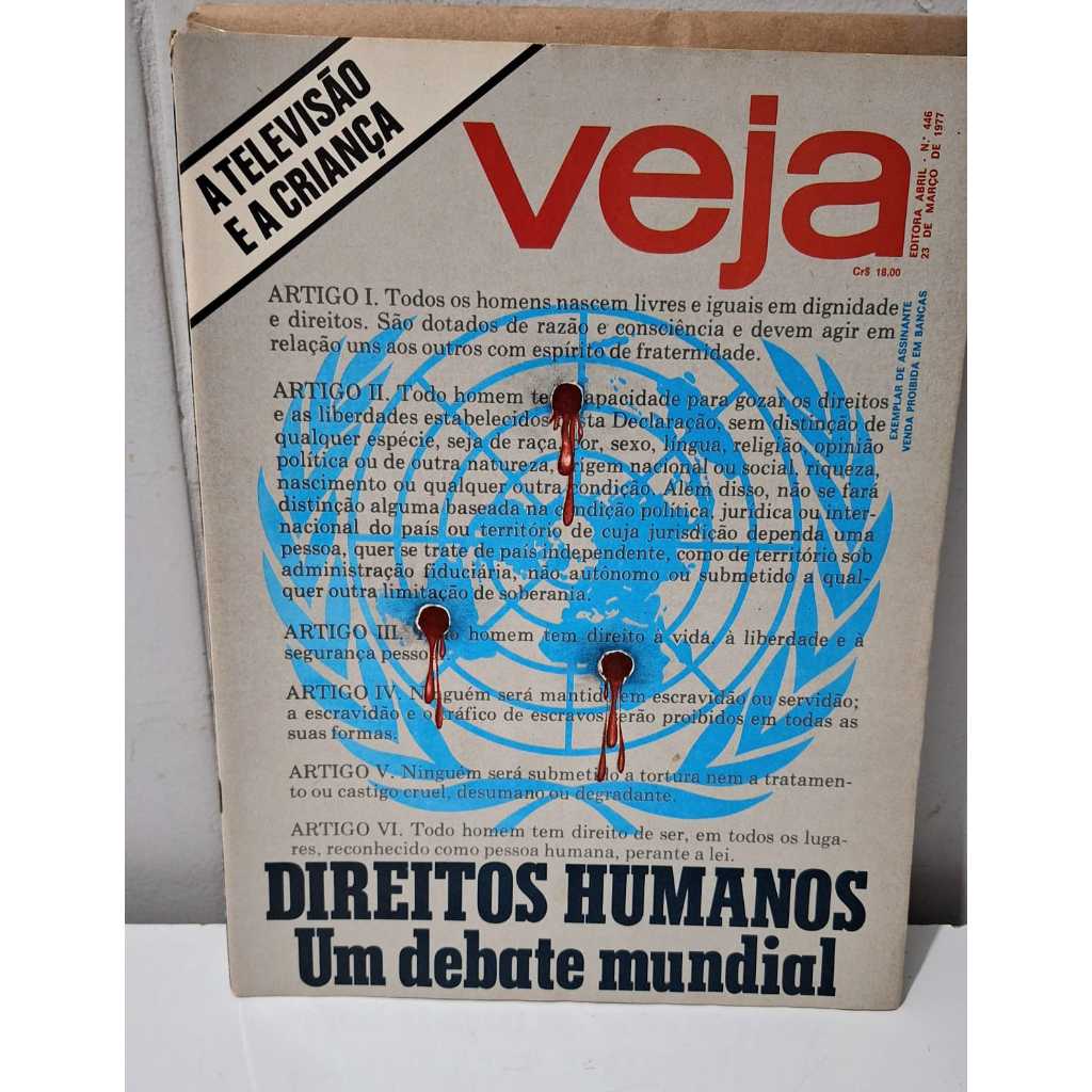 Revista Veja Nº 446 Março 1977 Direitos Humanos um debate mundial A Televisão e a Criança