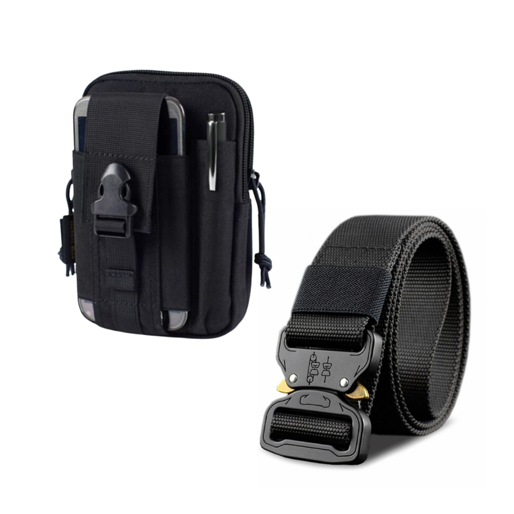 Kit de Pochete Tático Militares e Cinto Largo Engate Rápido Antialérgico Multiuso Masculino Feminino em Oferta na Shopee