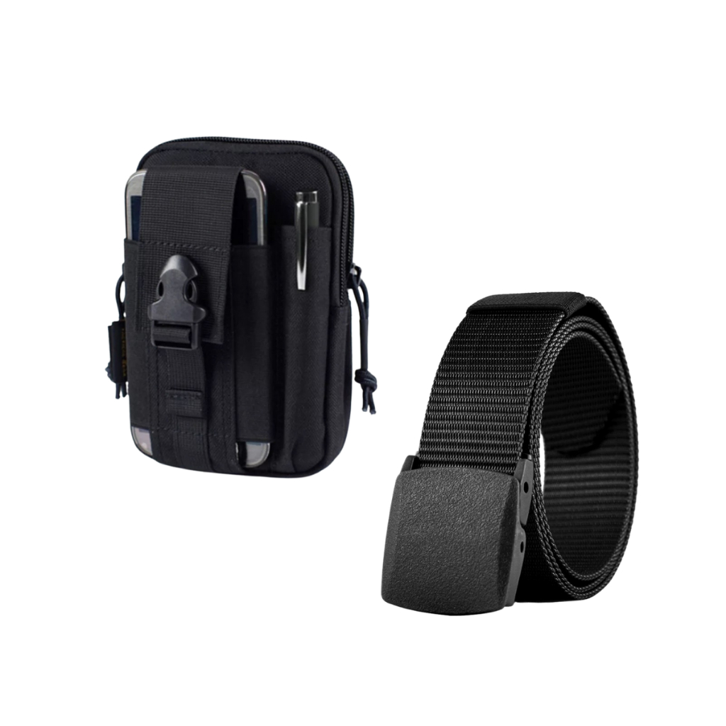 Kit de Bolsa Pochete Táticos Militares e Cinto Largo Antialérgico Multiuso Masculino Feminino em Oferta na Shopee