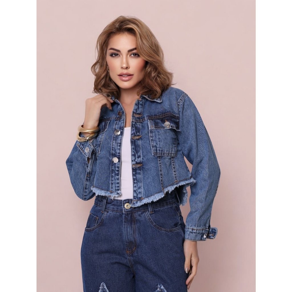 Jaqueta Jeans Feminina Longa Destroyed - Comprar com Melhor Preço em Jaquetas, Casacos e Coletes
