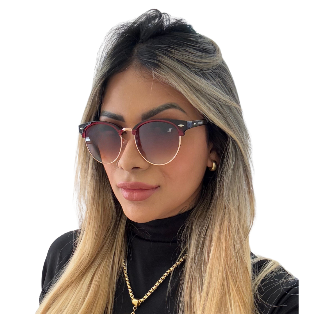 óculos de sol Finoti Club Redondo Feminino Masculino Proteção UV400 Original em Oferta na Shopee