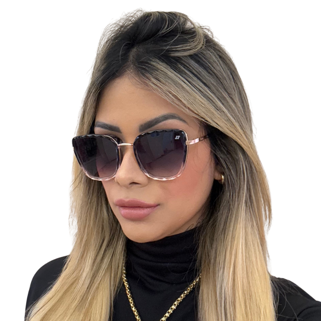 Óculos De Sol Gatinho Diamante 3d Degradê Feminino Gringa